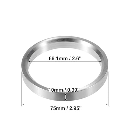 X AUTOHAUX 4pcs OD 75mm to ID 66.1mm Aluminum Alloy Hub Centric Rings - size: 75mm ID to 66.1mm OD