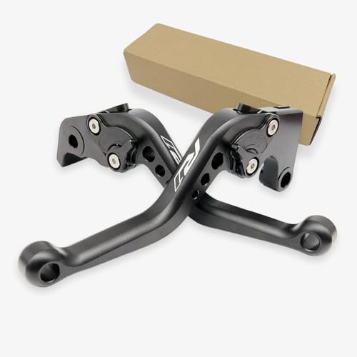 R1 Short Clutch Brake Levers for Yamaha YZFR1 1999-2024 YZF R1 R1M RS 2016 Motorcycle Accessories Adjustable Control Handles (Black_Matte, YZF R1 2004-2008) - color: BLACK_MATTE, size: YZF R1 2004-2008