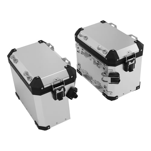 TCT-MOTORPARTS 48L Saddlebag Side Box Luggage Pannier Case Fits for BMW R1200GS 2013-2018 F850GS - color: Chrome Saddlebags (48L)
