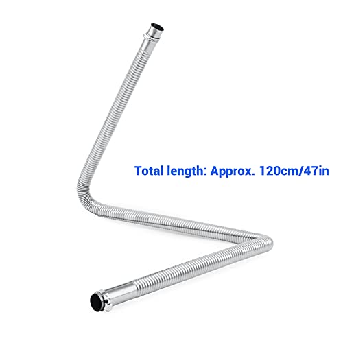 color tree Stainless Steel Exhaust Pipe 1 Inch 2.5CM ID Parking Air Heater Fuel Tank Diesel Gas Vent Hose Length 47.2Inch 120CM - size: 120CM