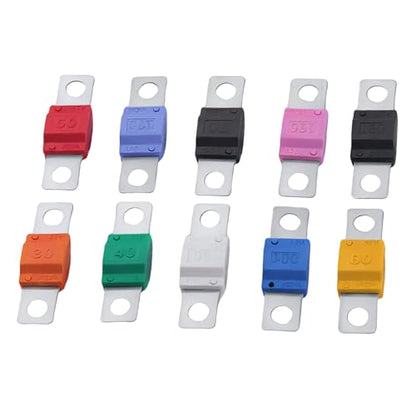 20pcs AMI Midi Fuse High Current Bolt-on Fuse Set Copper Plated for Automotive Marine Truck RV with Assorted Ratings(30A, 40A, 50A, 60A, 70A, 80A, 100A, 125A, 150A, 175A) Fits 32V Electrical Systems. - size: Mixed