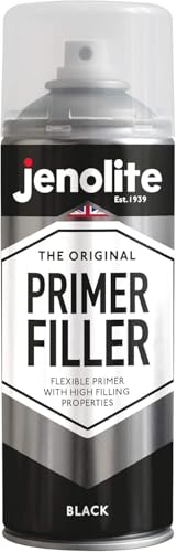 JENOLITE Primer Filler Aerosol Paint | BLACK | Flexible Primer with High Filling Properties | Fills Small Dents & Scratches for Smooth Finish | 400ml (13.5fl oz) - color: Black
