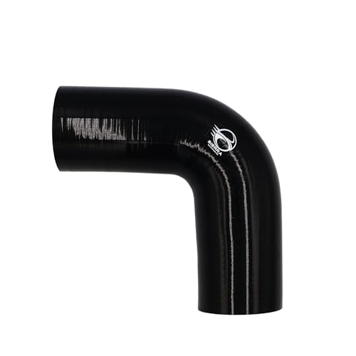 2.25 Inch / 57mm 90 Degree Silicone Elbow Hose – Extended Leg Design, True 102mm Length, 5.5mm Thickness – High Temp 4-Ply Black Coupler for Turbo, Intake, Radiator Pipe - size: 2.25 Inch / 57mm