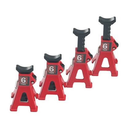 4 Pack Adjustable Mini Jack Stands Compatible with 1/18 1/24 Traxxas TRX4M Axial SCX24 AX24 FMS FCX24, Height Range 4-34mm, Ideal for RC Crawler Car Maintenance Accessories(Red) - color: Red