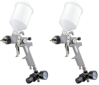 NuMax SPS14 Pneumatic 1.4mm Tip HVLP Gravity Feed Spray Gun with 600cc Plastic Cup (Pack of 2) - size: 1.4mm Tip, 600cc Cup (Pack of 2)