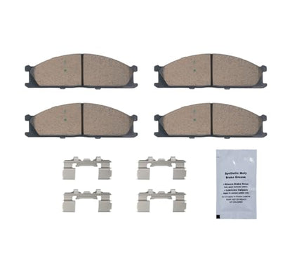 HUSCH Front Ceramic Brake Pads Kit Fit For Nissan Frontier 1998-2004 - size: D333-7228