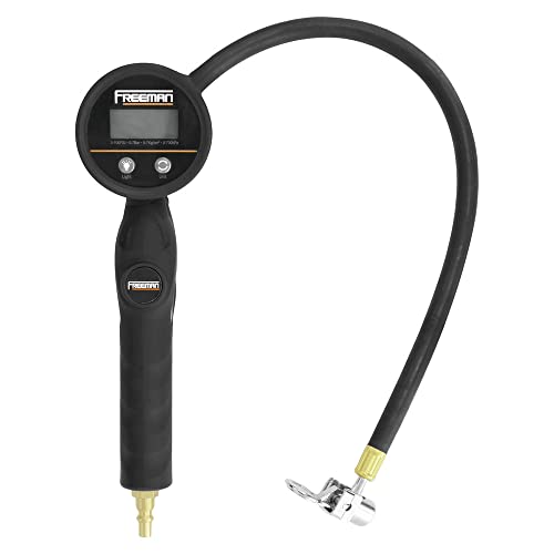 Freeman Digital Tire Inflator with LCD Pressure Gauge and 90 Degree Lock-On Chuck | FS3DTI