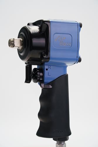 Airboss AW-90J 1/2" Stubby Air Impact Wrench, 600 ft-lbs Breakaway Torque, Jumbo Hammer, Magnesium Alloy, High Torque Compact 1/2 Impact Wrench for Lug Nuts, Tire Service, Tight Spaces & Auto Shop - size: 600 FT LB