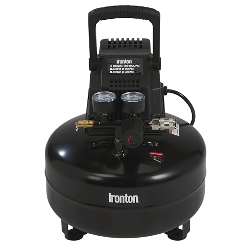Ironton Air Compressor, 3-Gallon, 0.3 HP, 110 PSI, Oil-Free