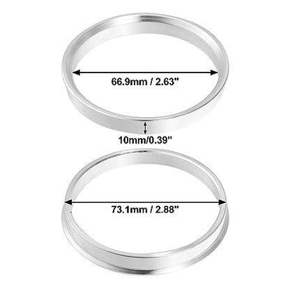 X AUTOHAUX 4pcs OD 73.1mm to ID 66.9mm Aluminum Alloy Hub Centric Rings - size: 66.9mm