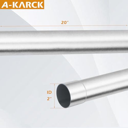 A-KARCK Straight Exhaust Pipe 2" OD, Mild Steel 20" Long Mandrel Exhaust Tube, Custom Your Own Exhaust System - size: 2", style: 20 INCH