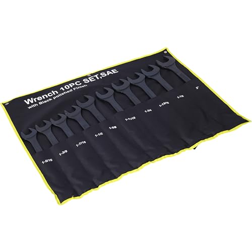Jumbo Combination Wrench Set, 10-Piece SAE (1-5/16"-2-1/2"), Black Oxide, Pouch - Widest SAE Range, Commercial Grade, Heavy Duty Industrial Applications - color: 10-piece Sae (1-5/16"-2-1/2"), Black Oxide