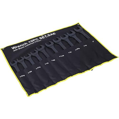 Jumbo Combination Wrench Set, 10-Piece SAE (1-5/16"-2-1/2"), Black Oxide, Pouch - Widest SAE Range, Commercial Grade, Heavy Duty Industrial Applications - color: 10-piece Sae (1-5/16"-2-1/2"), Black Oxide