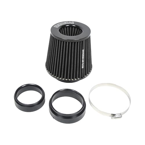 KYOSTAR Universal 3/3.5/4" (75/89/100mm) High-Flow Air Filter, Reusable Cone Cold Air Intake, High Performance, Clamp-On Car High Flow Air Kit, Flange Diameter: 3/3.5/4 Inch, Height: 6.2 Inch, Black - color: 3/3.5/4" (75/89/100mm), Black