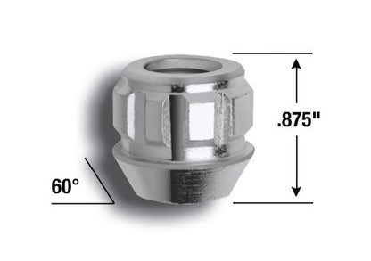 Gorilla Automotive 78691N Acorn Open End Wheel Locks (9/16" Thread Size) - size: 14.3 mm