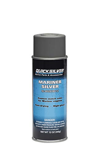Quicksilver 802878A12 Mariner Silver Enamel Paint, 12 Oz. Spray Can - color: Mariner Silver