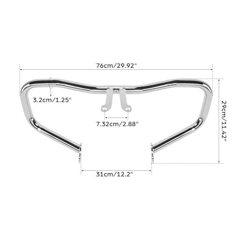 TCT-MOTORPARTS Chopped Engine Guard Crash Bar Fit for Harley Touring Road King, Street Glide, Electra Glide Standard 2014-2024 - color: Chrome