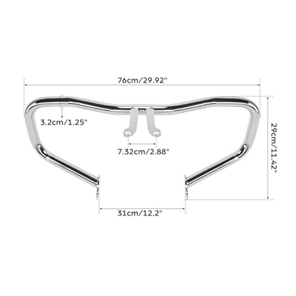 TCT-MOTORPARTS Chopped Engine Guard Crash Bar Fit for Harley Touring Road King, Street Glide, Electra Glide Standard 2014-2024 - color: Chrome
