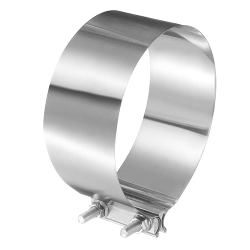 HARFINGTON Exhaust Clamp 7.09" Stainless Steel Lap Joint Band Clamp Exhaust Pipes Connection with M10x55 Screws for Car Muffler Elbow Pipes - size: 7.09 inch