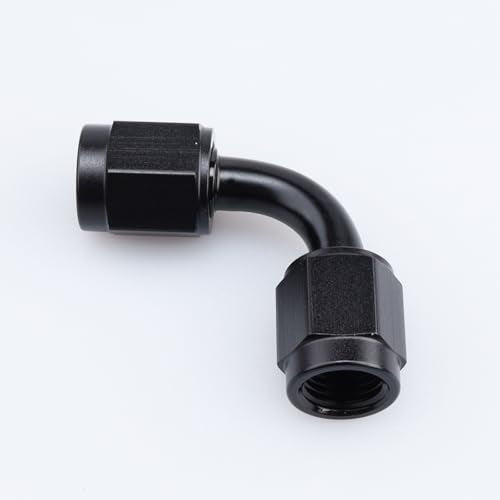 AC PERFORMANCE -3 AN Female to -3 AN Female 90 Degree Swivel Coupler Union Fitting Adapter Aluminum Black - color: Black 90, size: 3AN