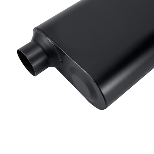 3 Muffler 40 Series Dual Chamber 3" Universal Performance Muffler 3 inch Exhaust,Aggressive Deep Sound,Black(3" offset in/offset out/overall 18") - size: 3" offset in | 3" offset out | overall 18", style: OFF in | OFFout