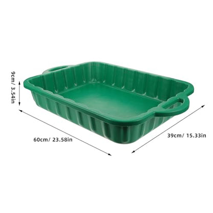 23.5" Oil Drain Pan for Car, Heavy Oil Change Collector Pan Leakproof - color: Green