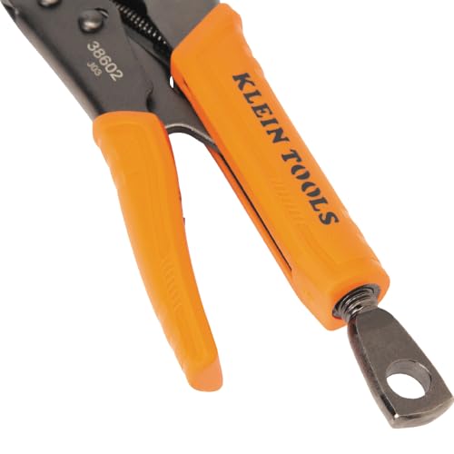 Klein Tools 38660 Locking Pliers Set, 7-Inch and 10-Inch Curved Jaw Pliers, Quick Release Handles, High Torque and Gripping Power, 2-Piece - size: 7-Inch, 10-Inch Set