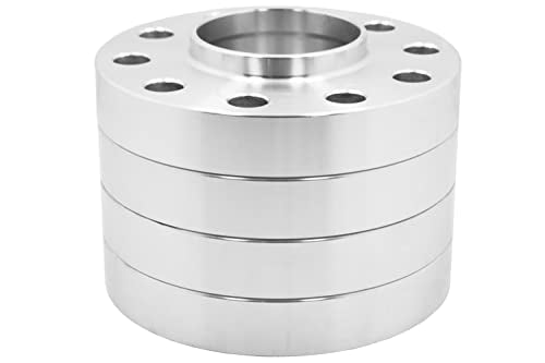 Complete Kit of 30mm Raw Aluminum Hub Centric (57.1) Wheel Spacer 5x100 & 5x112 Bolt Pattern + 20 Pc 14x1.5 Black Ball Seat Lug Bolts