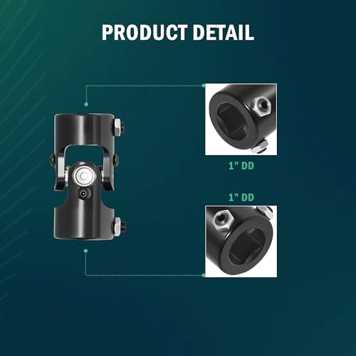 1" DD × 1" DD Universal U Joint for Steering Shaft - color: Black, size: 1" DD × 1" DD