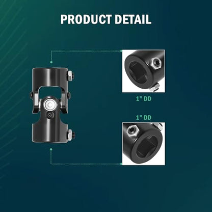 1" DD × 1" DD Universal U Joint for Steering Shaft - color: Black, size: 1" DD × 1" DD