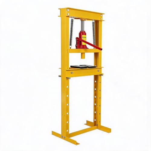 12 Ton Hydraulic H-Frame Shop Press – Adjustable Benchtop & Floor Mount – Press Plates Included – Heavy Duty for Garage, Bearing, Gear & Wheel Maintenance – 12T - size: 12T