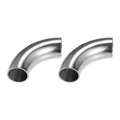 X AUTOHAUX 2pcs OD 1" 90 Degree Mandrel Bend Elbow Silver Tone - size: 1"