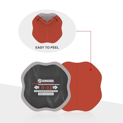 SUNSOUL 10Pcs Bias Tire Patch, 3.75" x 3.75" Heavy Duty Tire Repair Patches - color: 3.75"×3.75"