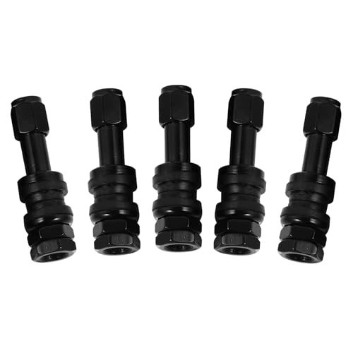 TR43E/VS43 블랙 튜브리스 금속 클램프인 밸브 스템, 0.453인치/11.3mm+0.4mm 밸브 구멍 직경, 길이 4.3cm(1.75인치), 알루미늄 합금, 5개 팩 - size: TR43E 5pcs
