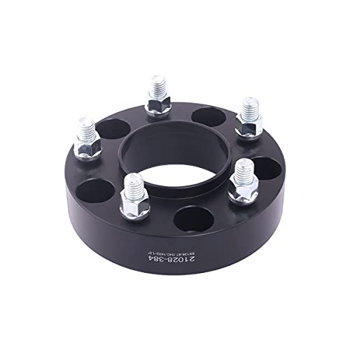 Black Forged 5x4.5 Hubcentric Wheel Spacers 1.5 Inch with 14x1.5 Studs 70.5mm Hub Bore, 5 Lug Wheel Spacer 5x114.3 Compatible with Mustang 2015-2024 | Explorer 2020-2024 - Pack of 2 - size: 1.5 Inch-Pack of 2