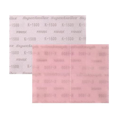 Super Assilex Flexible Sanding Sheets Job-PAK, Peach K-1500, U191-2505, 4 Sheets + 1 M Hand Pad for Half Sheets - color: K-1500 Peach, size: w/ Half-sheet M Pad