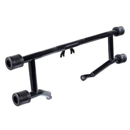 Advanblack Protek Two Step Highway Peg Crash Bar with CNC Slider Fit for 2014-2025 Harley Touring Road Glide Street Glide Electra Glide – Engine Guard Performance Upgrade (Black CNC w/Carbon Inlay) - color: Black CNC w/ Carbon Inlay