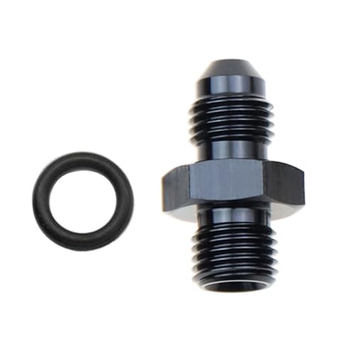 Straight Aluminum 4AN Male Flare to 4AN ORB o ring Boss Port Fuel Pump Rail Adapter Fitting, Black - color: 1 PCS, size: 4AN to 4 AN ORB
