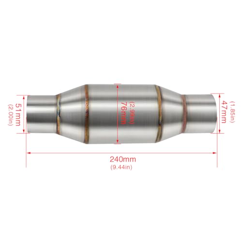 Exhaust Pipe Resonator Baffle Muffler DB Killer Quiet Mid Pipe Expansion Chamber Silencer Noise Eliminator Deadener for Motorcycle ATV UTV Go Kart (D), SCL-2018070016 - size: D