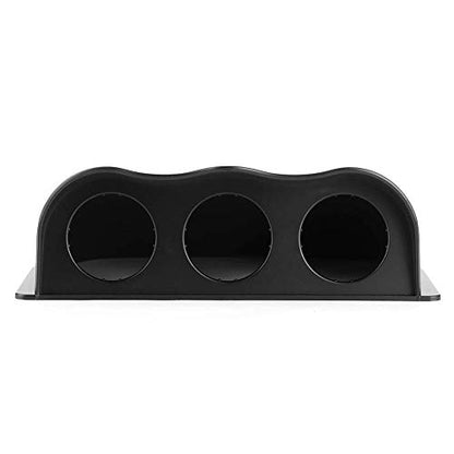 Aramox Universal 52mm Triple Gauge Pod Mount, Black ABS Dashboard Holder, 2 Inch 3-Hole Bracket with Air Pressure Gauge and Sensors for Car - color: Black