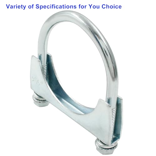 2-1/2" U Bolt Muffler Exhaust Clamp， Pack of 2 - size: 2-1/2",2PCS