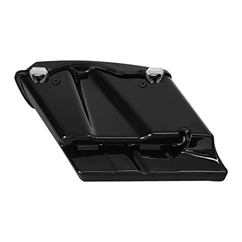 TCMT 5" Hard Saddle Bags Extended Saddlebag Trunk + Lid Latch Keys Fits For Harley Touring FLH FLT Electra Glide Ultra Classic CVO Road King Street Glide Road Glide 1993 1994-2013 - color: Vivid Black Chrome Latches