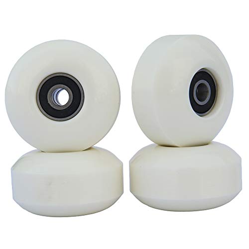 FREEDARE Skateboard Wheels 52mm and Bearings, Spacers Installed 92A for Street Tricks(Pack of 4) - color: white-1