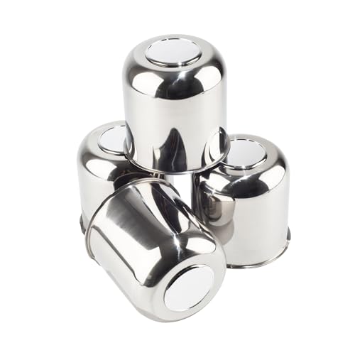 4Pcs 4.25" Stainless Trailer Wheel Center Caps, 4.29" H Chrome - color: Chrome, size: 4.25" Hub 4.29"H