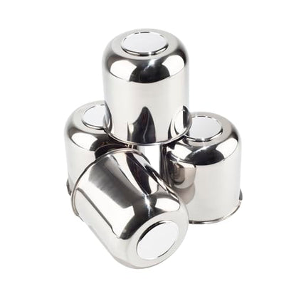 4Pcs 4.25" Stainless Trailer Wheel Center Caps, 4.29" H Chrome - color: Chrome, size: 4.25" Hub 4.29"H