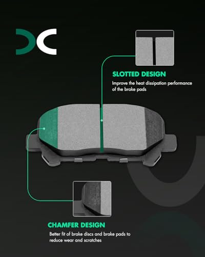 SCITOO Ceramic Front Rear Disc Brake Pad Set For Honda For Pilot 2009-2011 - size: Front D1280 & Rear D1281 [8PCS]