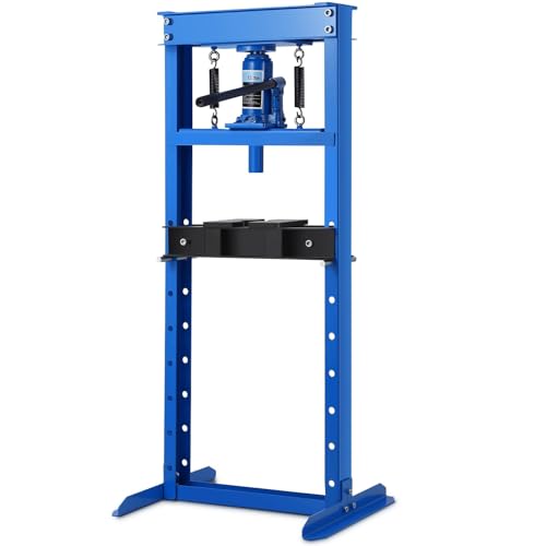 12T Hydraulic Press, Heavy-Duty h-Frame Garage Floor Hydraulic Shop Press - color: Blue