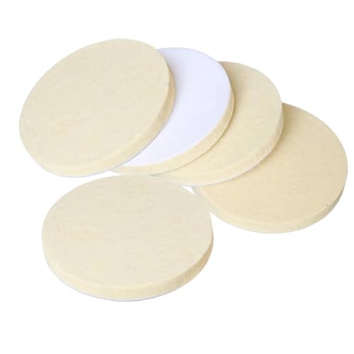 5 Pcs 4" Wool Felt Polishing Pads, Flocking Hook & Loop Back