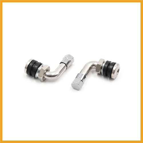 4 Pcs 110 Degree Angle Anti-Leakage Tubeless Tire Valve Stem Cap Silver Tone for Motorcycle Replacement