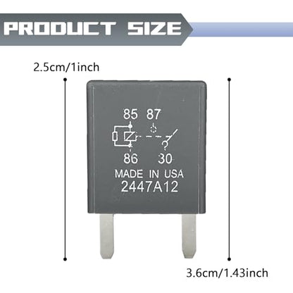 2PCS 12088567 8567 Automotive Relay, High-Performance 12VDC 30A 4Pin Fuse Box Relays, 12088567 8567 GM Ecm Flashers Relay Fit for Buick, Cadillac, Chevrolet, Ignition, Horn & More
